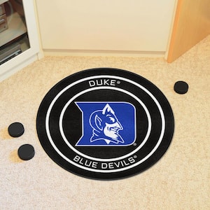 Duke Black 2 ft. Round Hockey Puck Accent Rug