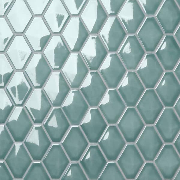 Ivy Hill Tile Medley Diamond Marine Blue 10.39 in. x 12.55 in. Glossy Ceramic Mosaic Wall Tile (0.9 sq. ft./Each)
