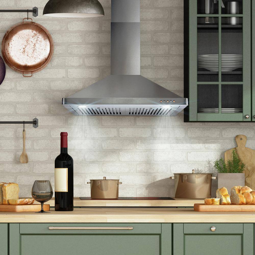 30-Inch Stainless Steel Wall Mounted Convertible Range Hood