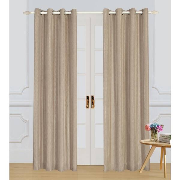 Lyndale Decor Taupe Jacquard Thermal Blackout Curtain 54 In W X 63   Taupe Lyndale Decor Blackout Curtains Murano 63 T 64 600 