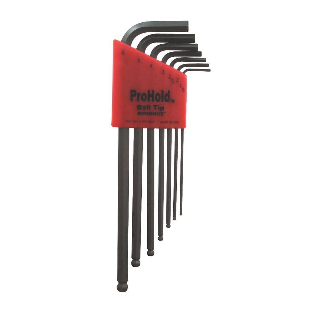 4.2 4.2 Bondhus 75709 Tagged and Barcoded 5/32 ProHold Ball End Tip Hex Key L-Wrench with ProGuard Finish and Long Arm 