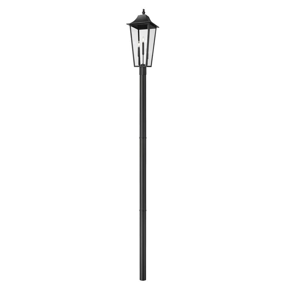 Gannon 3-Light Black Stainless Steel Hardwired Outdoor Marine Grade Post Li