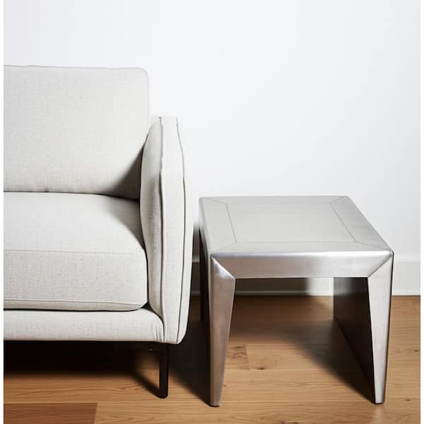 24.00 in. Silver Square Aluminum End Table