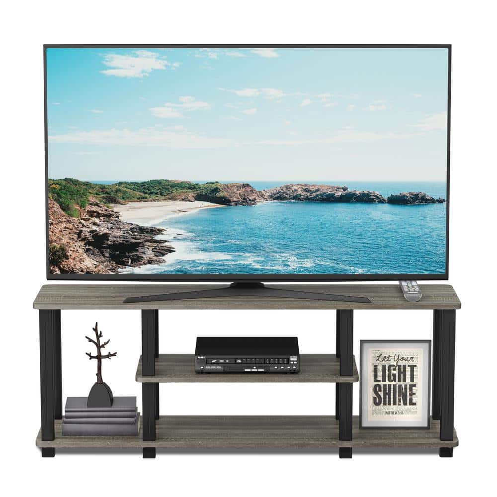 Black Lacquered 3-Tier Composite Wood TV Stand