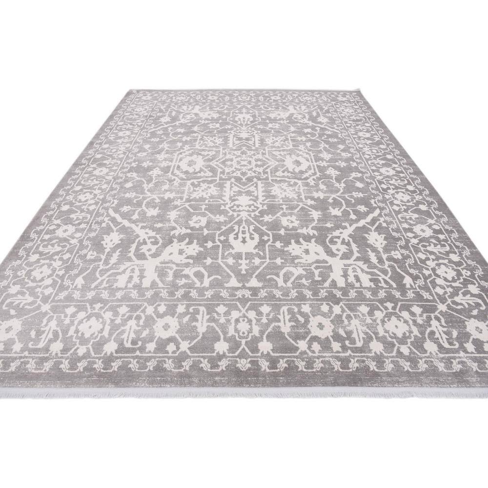 Light Gray Modern Classical 8' x 10' Indoor Abstract Rug