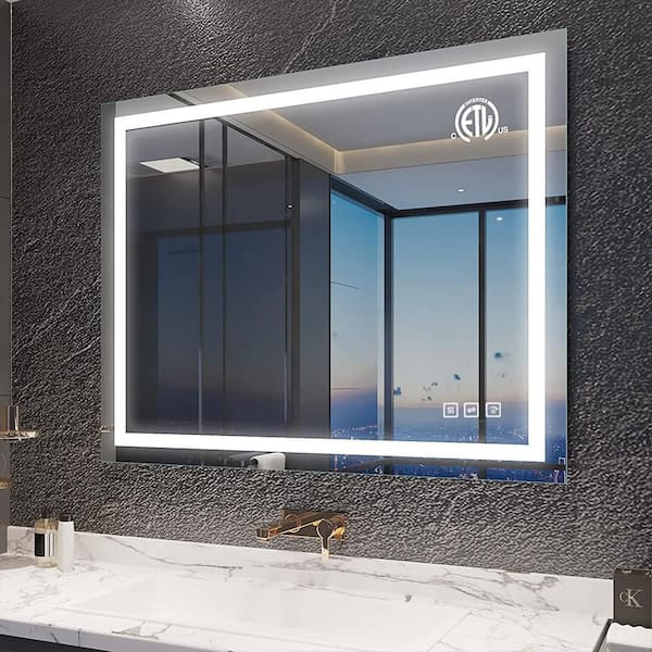 TOOLKISS Classic 40 in. W x 32 in. H Rectangular Frameless AntiFog LED Light Wall Bathroom