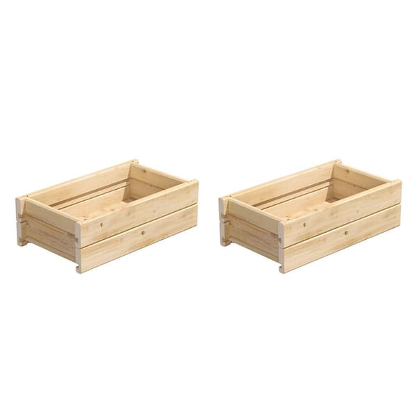 21 in. x 11 in. x 7 in. Cedar Wood Planter Box (2-Pack)