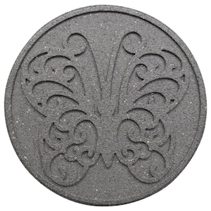 18 in. x 18 in. Reversible Butterfly Grey Rubber Step Stone