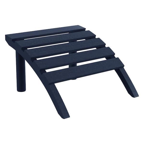 Coastline Navy Blue All Weather Poly Plastic Outdoor Patio Adirondack Ottoman