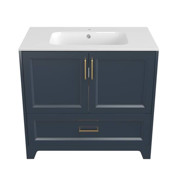 Zeafive 36 in. Freestanding Solid Wood Bath Vanity Cabinet