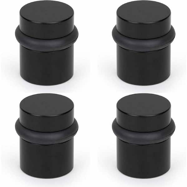 Floor Door Stopper Satin Brass-4 Pack Quickly Installed Wall Protector Stopper and Door Knobs-1.5 in. Square