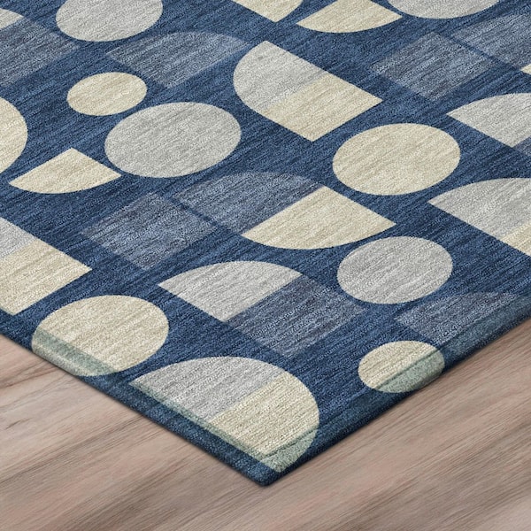 Chantille Machine Washable Indoor/Outdoor Abstract ACN2921 Navy 9 ft. x 12 ft. Area Rug