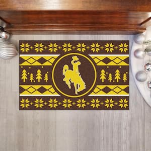 Wyoming Cowboys Holiday Sweater Brown 1.5 ft. x 2.5 ft. Starter Area Rug