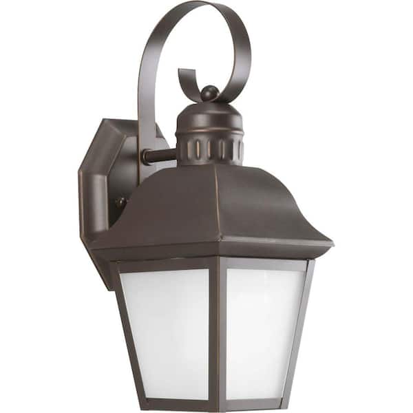 Progress Lighting Andover Collection Wall Mount 12.6 in. Outdoor Antique Bronze Wall Lantern Sconce