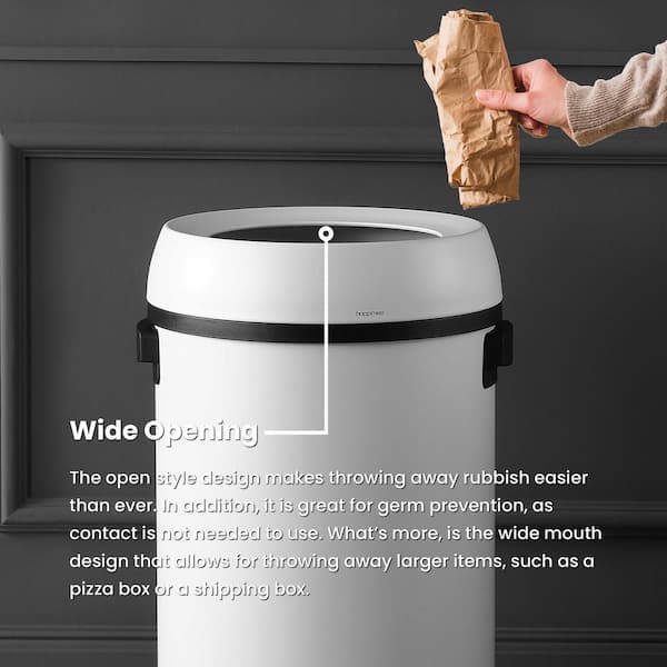 happimess Chuck Kitchen/Office 17.2 Gal. White Open-Top Trash Can
