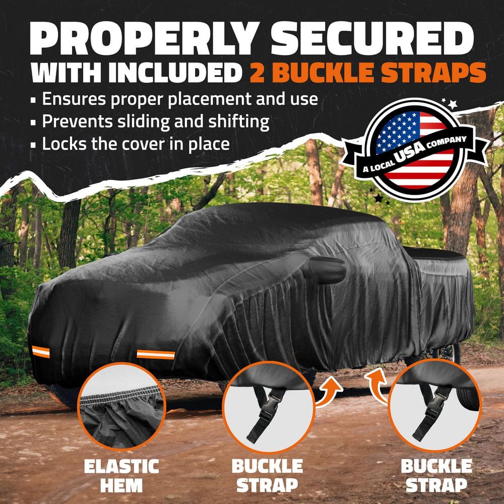 Heavy Duty Black PVC Truck Cover with Buckle Straps