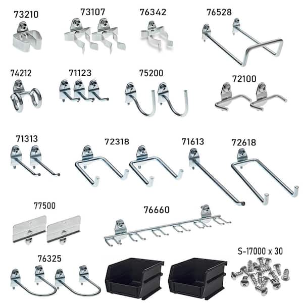Triton Products® DuraHook 26-Piece Hook & Bin Assortment for DuraBoard or 1/8 Triton Products® DuraHook 26-Piece Hook & Bin Assortment for DuraBoard or 1/8