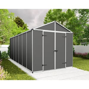 Rubicon 8 ft. x 17 ft. Dark Gray Plastic Garden Storage Shed (129.2 Sq. ft.)