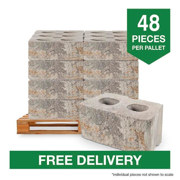RockWall Large 6 in. x 17.5 in. x 7 in. Yukon Concrete Retaining Wall Block (48 Pcs. / 34.9 sq. ft. / Pallet)