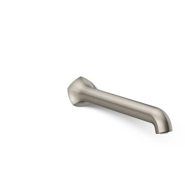 Occasion 12 in. Bath Spout Wall-Mount with Straight Design in Vibrant Brushed Nickel