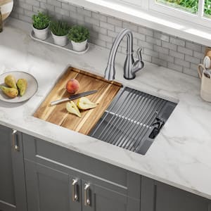 Lorelai 16-Gauge Stainless Steel 27 in. Single Bowl Undermount Workstation Kitchen Sink with Accessories