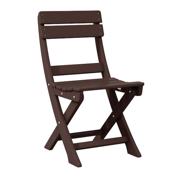 WESTIN OUTDOOR Laguna Outdoor Patio Plastic All Weather Folding Dining Chair in Dark Brown