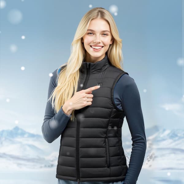 Heated Vest, Women Electric Heating Vest 16000 mAh Battery Pack, 8 Heating Zones Lightweight Rechargeable Vest, Size S