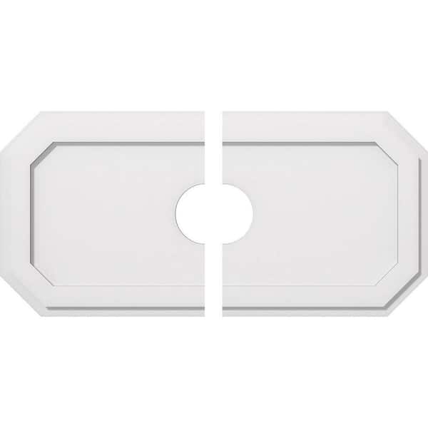 Ekena Millwork 34 in. W x 17 in. H x 5 in. ID x 1 in. P Emerald Architectural Grade PVC Contemporary Ceiling Medallion (2-Piece)