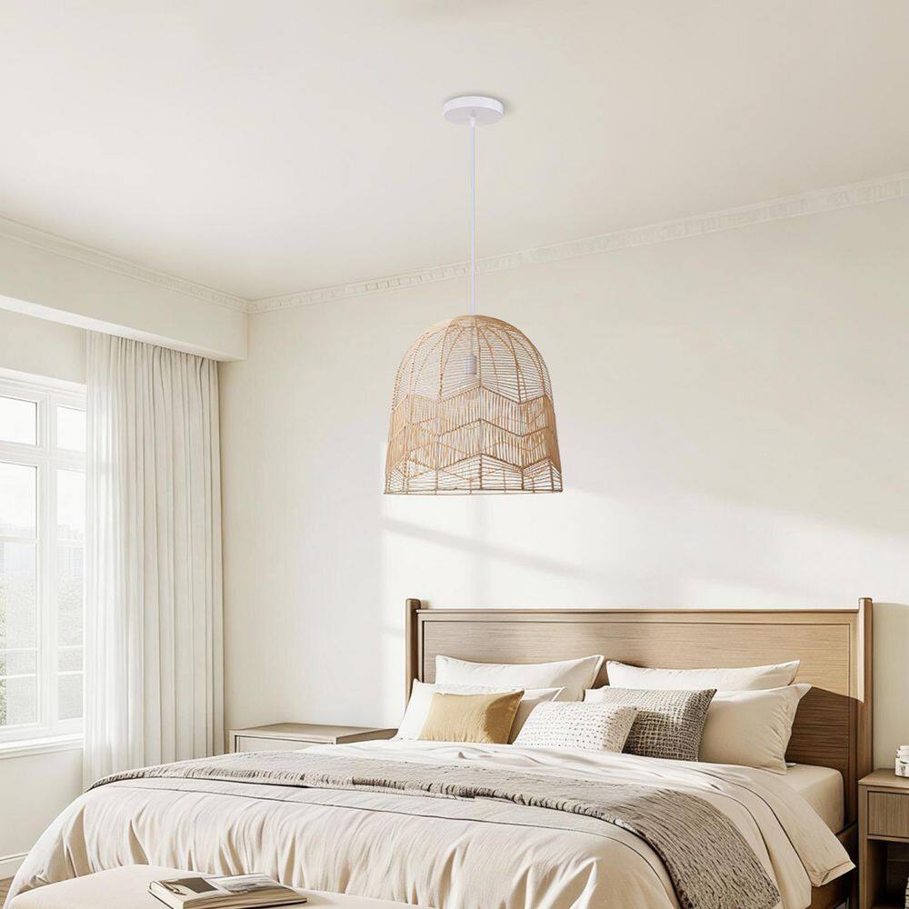 1-Light Handmade Rattan Pendant Light with Basket Lampshades, No Bulbs Included, 24 in. price history on PriceWatchPro