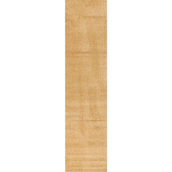 Haze Solid Low-Pile Mustard 2 ft. x 8 ft. Runner Rug