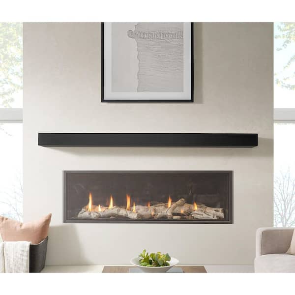 Pearl Mantels The Tyler Black 6 ft. Fireplace Cap-Shelf Mantel 670
