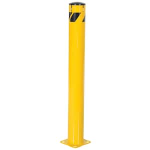 48 in. x 5.5 in. Yellow Steel Pipe Safety Bollard with Chain Slots