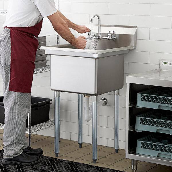 Aoibox 24 in. Stainless Steel Freestanding Commercial Utility Sink with Faucet