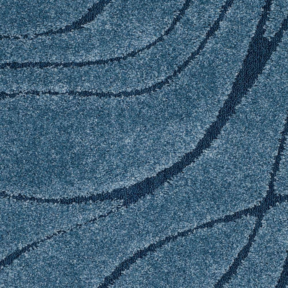 Light Blue Abstract Shag Synthetic Area Rug