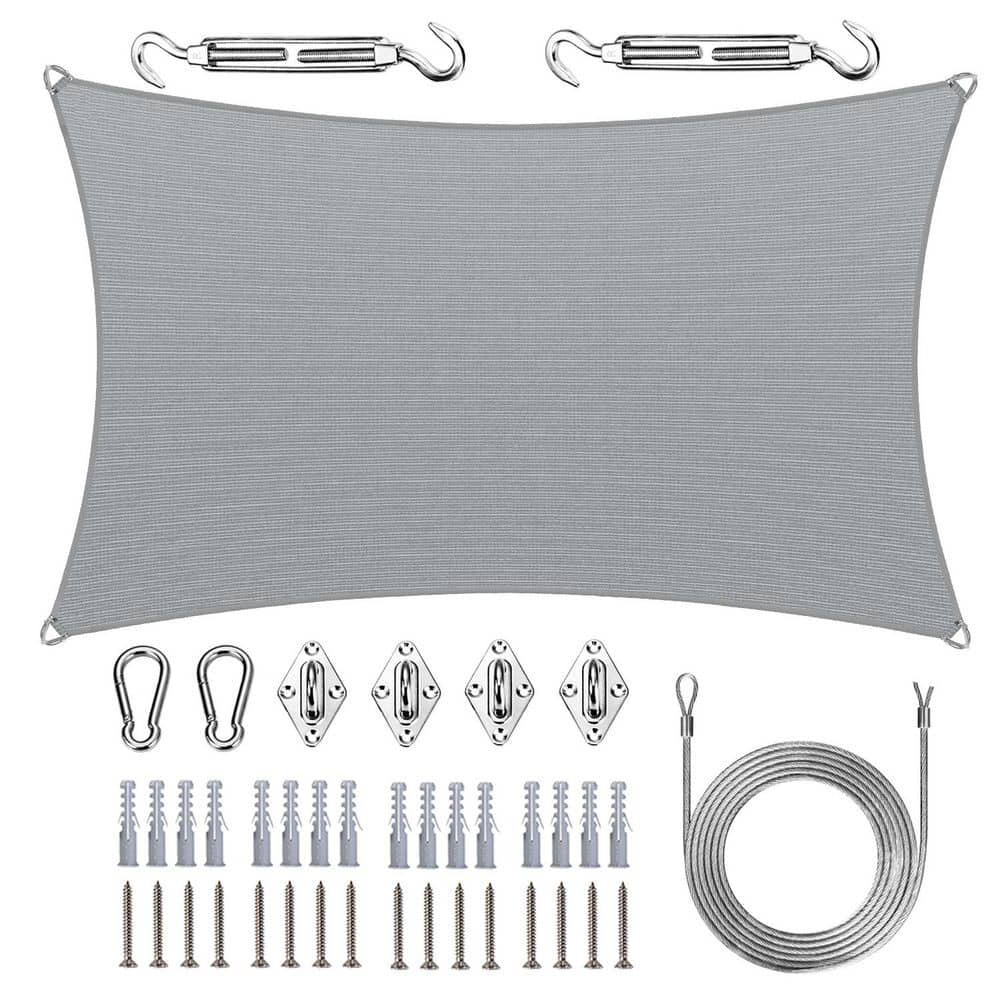 Pro Ring 16 ft. x 18 ft. Rectangle Sun Shade Sail with Hardware Kit and Rope-Grey price history on PriceWatchPro
