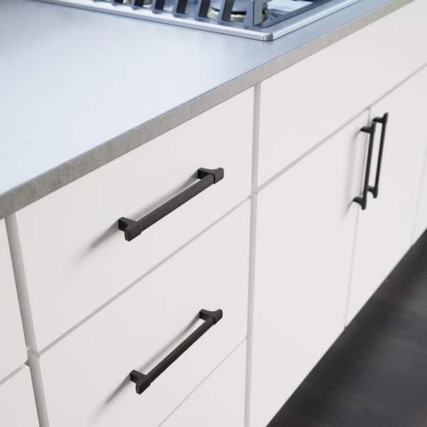 Modern Track 6-5/16 in. (160 mm) Modern Matte Black Cabinet Drawer Bar Pull