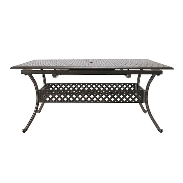 Unbranded Shiny Copper Cast Aluminum Expandable Patio Outdoor Dining Table