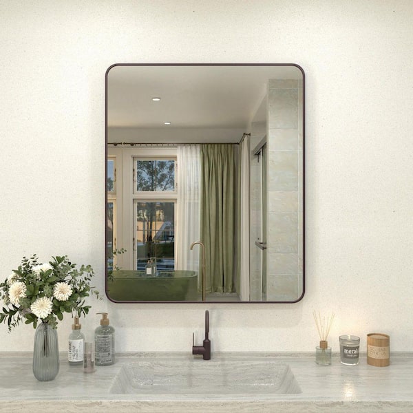 Hermitage Bath Kielo 30 in. W x 36 in. H Rectangular Framed Wall Bathroom Vanity Mirror in Oil Rubbed Bronze