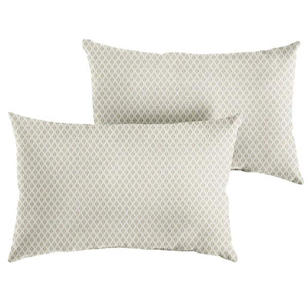 SORRA HOME 12 in. H x 18 in. W x 6 in. D Rectangle Outdoor Lumbar Pillow (2-Pack) in Sunbrella