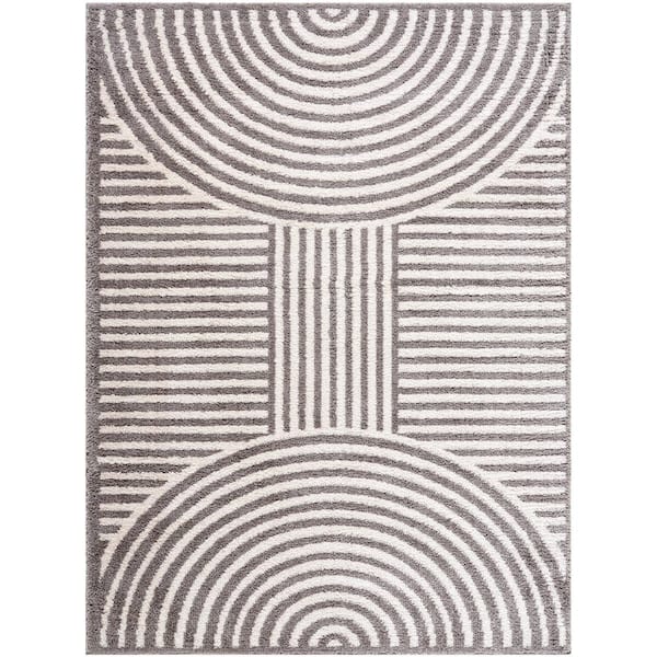 Livabliss Fossay Shag Black 8 ft. x 10 ft. Modern Indoor Area Rug