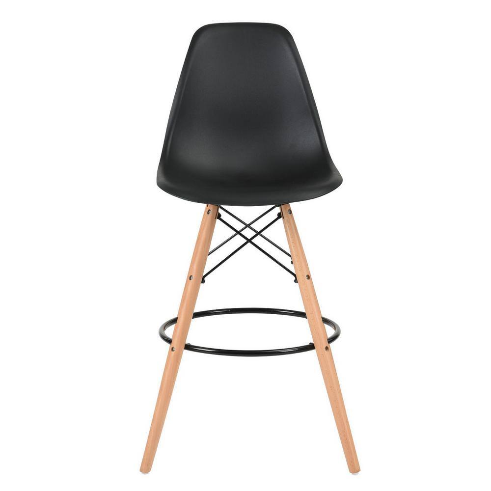 FurnitureR Dining Room Barstool Backsupport Black (Set of 2)RICO BAR