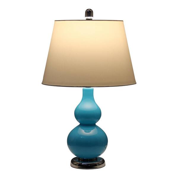 Blue Gray Metal Shelf Floor Lamp, Large Blue Floor Lamp Shade