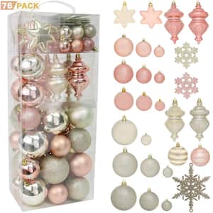 RN'D Christmas Snowflake Ball Ornaments - Christmas Hanging Snowflake and Ball Ornament Assortment Set with Hooks