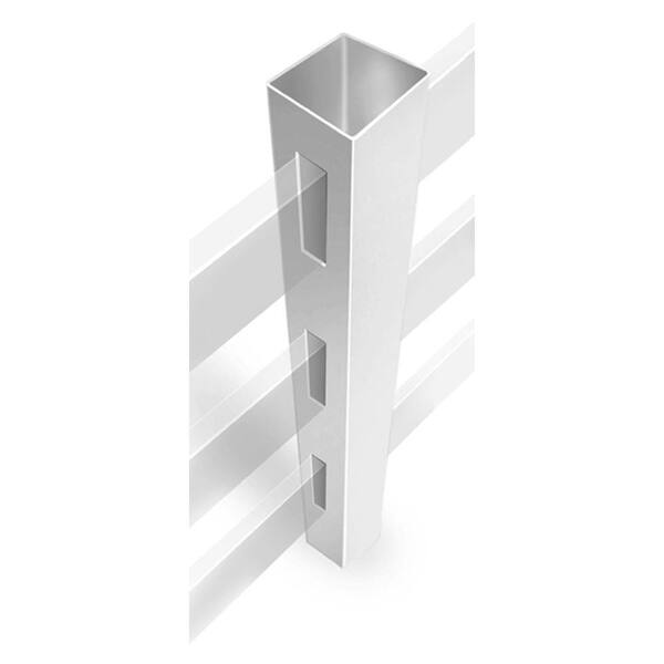 Veranda 4-3/4 in. x 4-3/4 in. x 7 ft. White Vinyl 3-Hole Fence Line Post