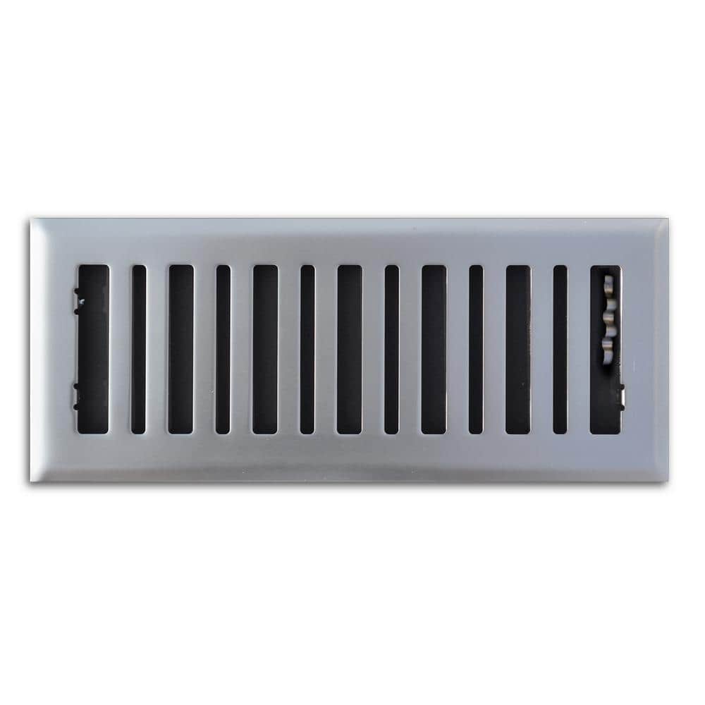Contemporary 4 in. x 12 in. Steel Floor Register in Brushed Nickel price history on PriceWatchPro