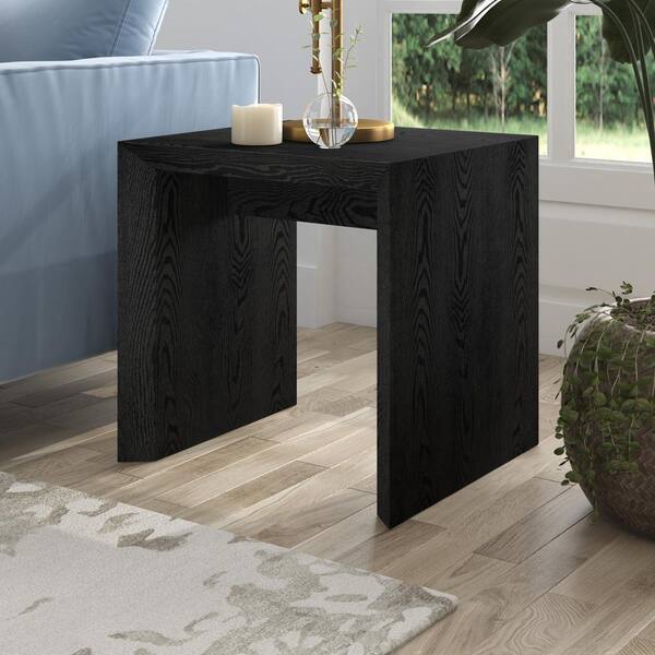 Meyer&amp;Cross Oswin 22 in. Black Grain Rectangular MDF Top End Table 