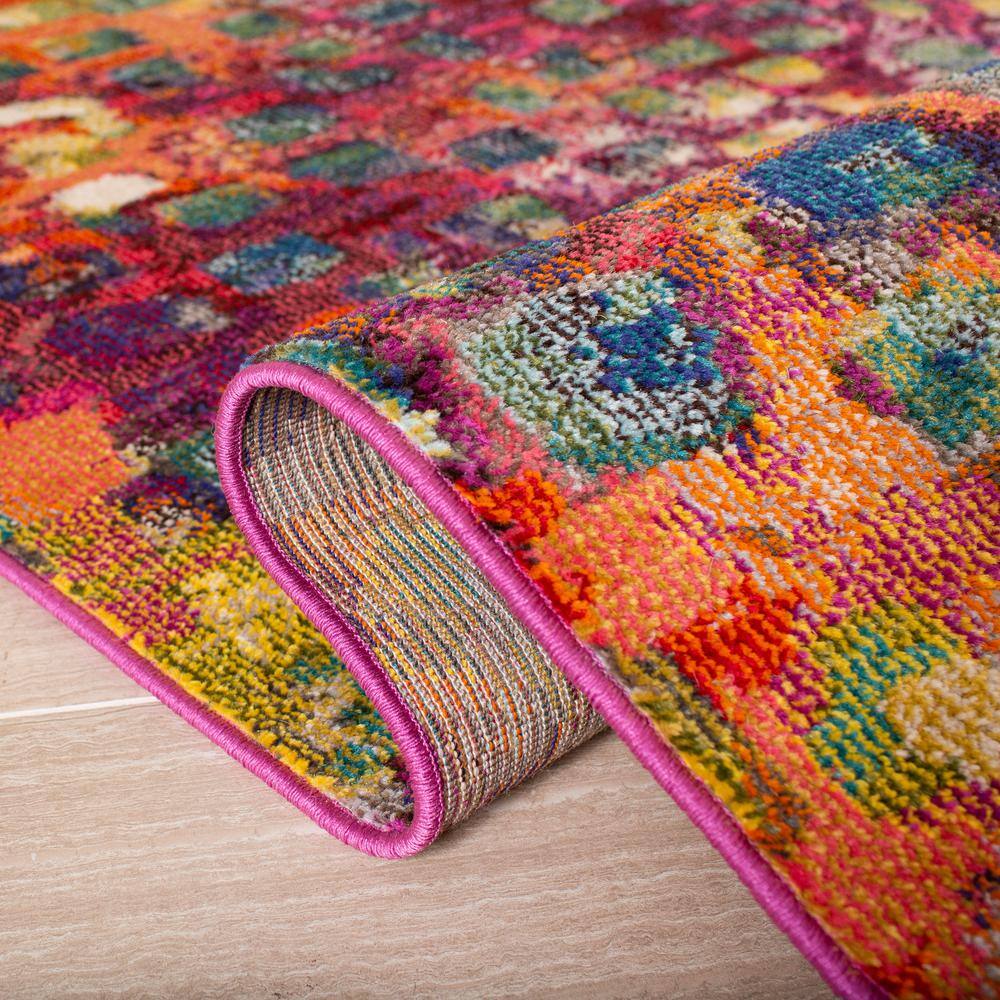 Madison Fuchsia and Gold Flat Woven Synthetic Rug