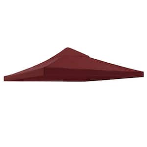 10 ft. x 10 ft. Burgundy Gazebo Canopy Top Replacement Patio Pavilion Cover UV30 Sunshade