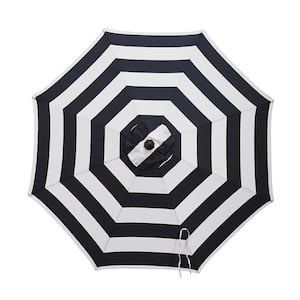 9 ft. Tiltable Market Umbrella Navy White Stripe