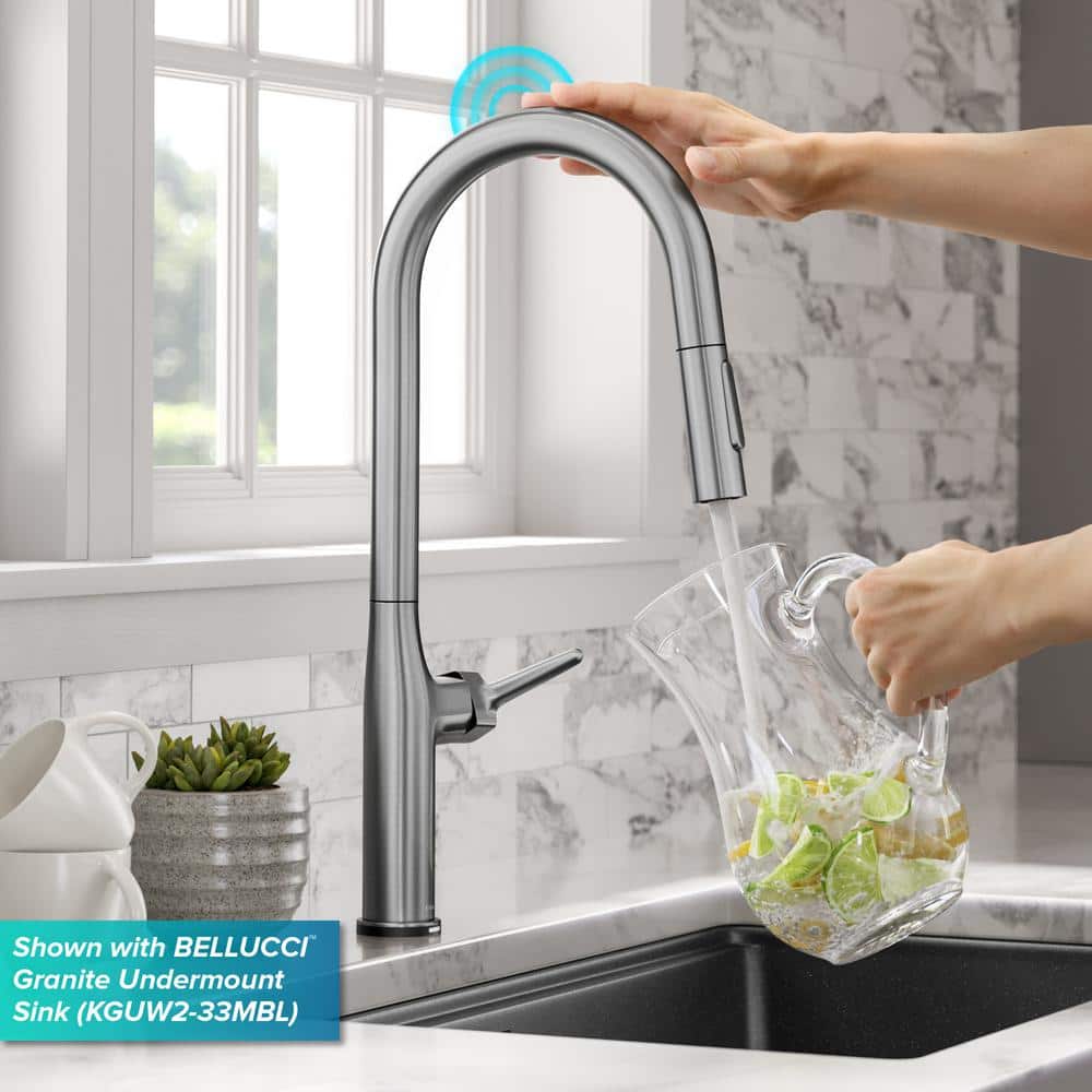 Elegant Oletto 19.88" Stainless Steel Touch-Control Kitchen Faucet